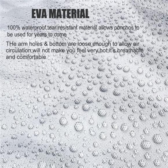 Rain Coats (2 Pack) - Reusable EVA Rain Ponchos For Adults Rain Jackets - Picture 4 of 7